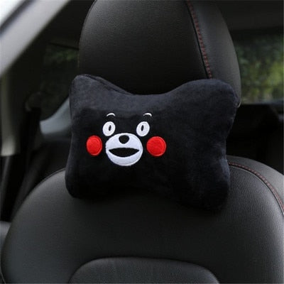 Cute Cartoon Car Headrest Pillow Brown Bear Car Neck Rest Support Automotive Interior Seat Cushion Car Accessories Car Styling