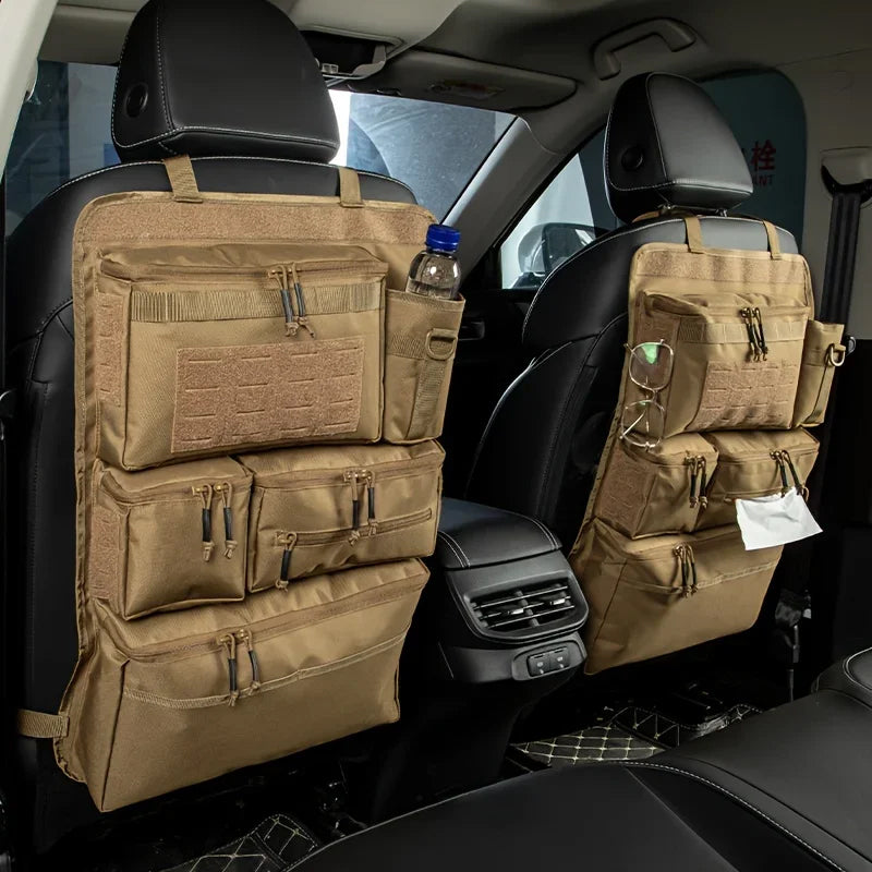 Tactical Car Seat Organizer - Universal Rear Seat Hanging Storage Bag, Multi-Purpose Travel Gear Organizer for SUV/Jeep/Van