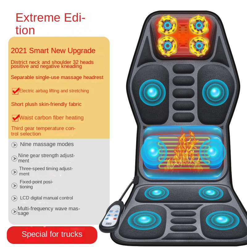 Car and Home Cervical Massager Multi-functional Heating Vibration Neck and Back Massage Cushion Seat Pad